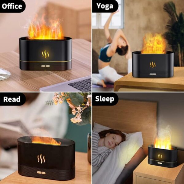 Flame Air Diffuser, Humidifier, Portable-Noiseless Aroma Diffuser for Home, Office or Yoga - Image 2