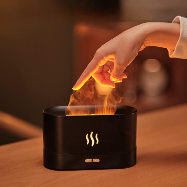 Flame Air Diffuser, Humidifier, Portable-Noiseless Aroma Diffuser for Home, Office or Yoga