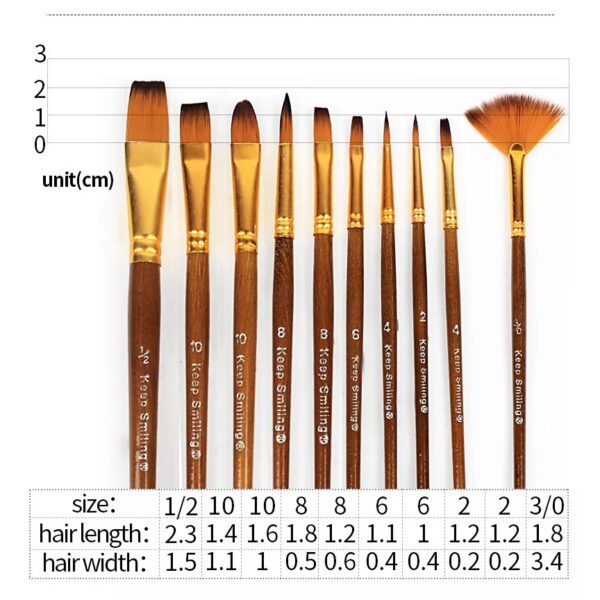 10-Piece Multi-Shapes Brush Set