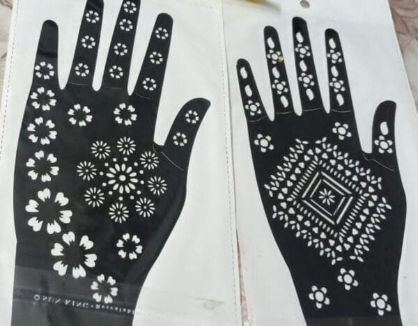 Pair Mehndi Stickers, Henna Mehndi Stencils - Image 2