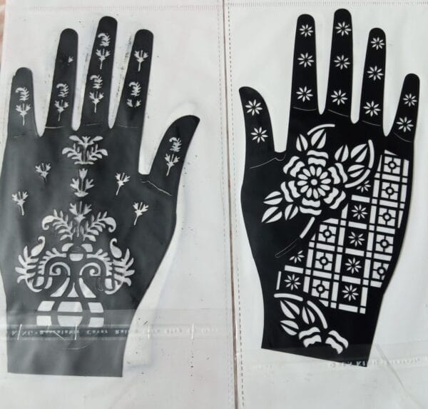 Pair Mehndi Stickers, Henna Mehndi Stencils - Image 3