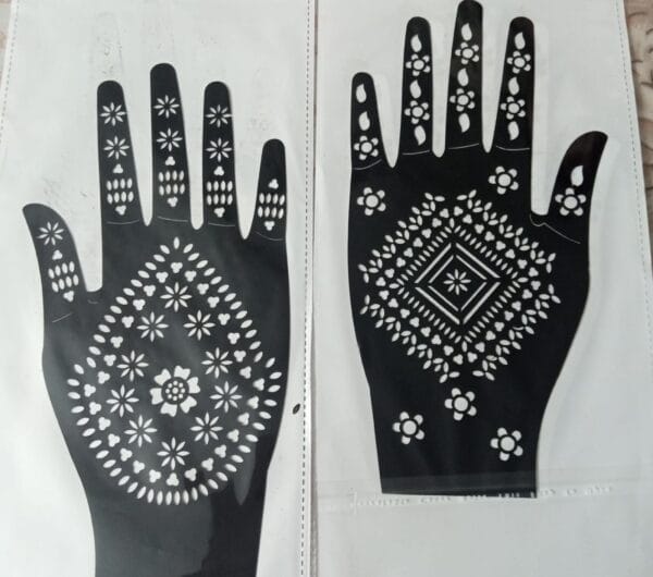 Pair Mehndi Stickers, Henna Mehndi Stencils