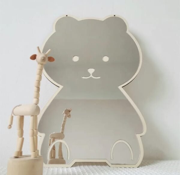 Bear Shaped Acrylic Mirror - Kids Room Decoration