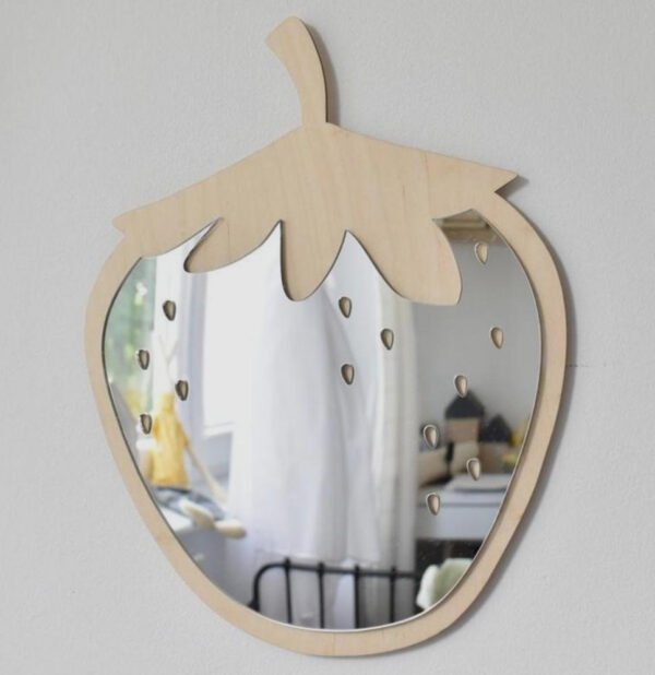 Strawberry Shaped Acrylic Mirror - Kids Room Decoration - Image 3