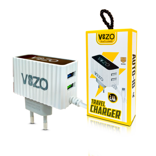KW300 2.4A Fast Travel Charger | Android & iPhone with Data Cable